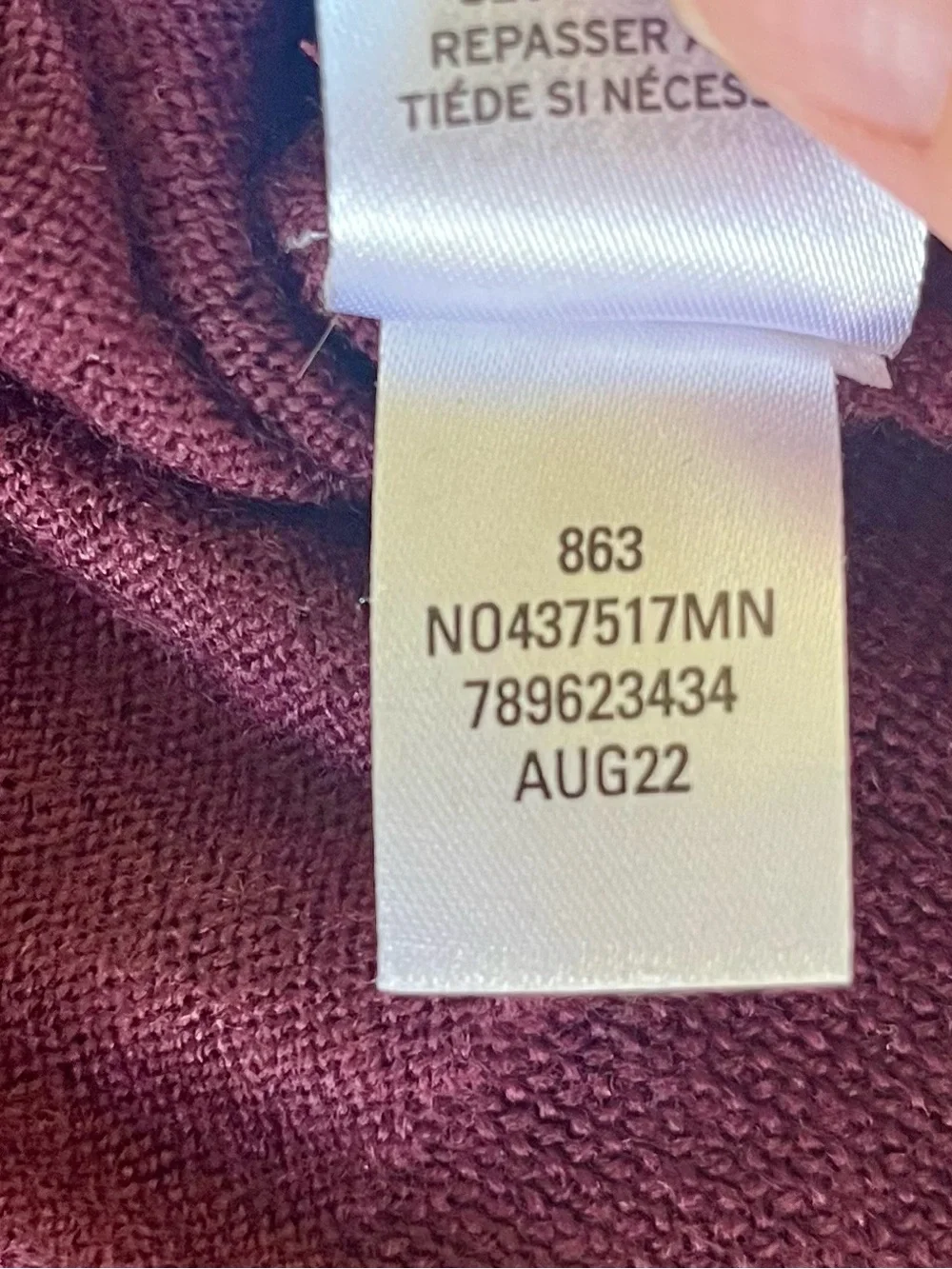 Nordstrom 100% Washable Merino Wool Burgundy Quarter-Zip Men’s Sweater 3XL